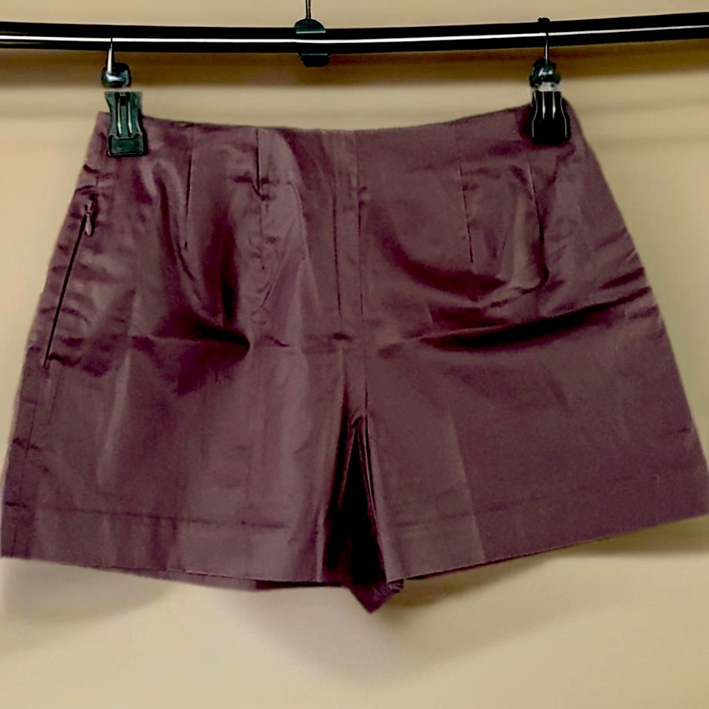 Kate Spade Saturday Coated High Waisted Zipper Plum color Shorts Size 6